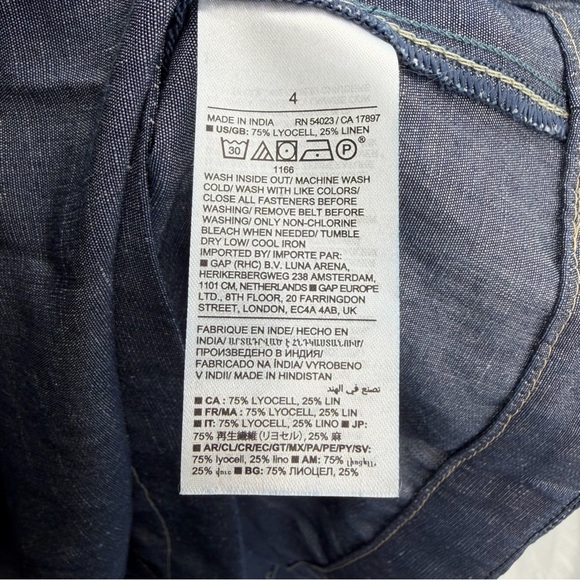 Banana Republic tencel Linen Chambray Maxi Skirt indigo blue belted a-line sz 4 - Picture 8 of 10